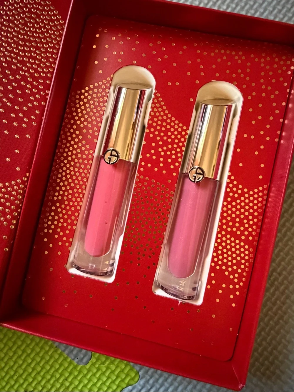 Giorgio Armani Pink Lip Gloss Duo – Light and Medium Pink